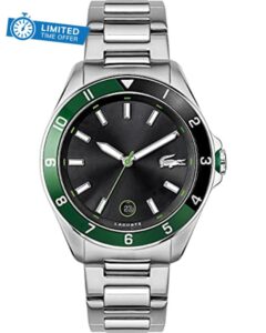Lacoste Analogue Quartz Watch for Men with Silver Stainless Steel Bracelet - 2011129