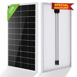 ECO-WORTHY 120 Watts Monocrystalline Solar Panel 12 Volts Applicable to Motorhome Caravan Camper Shed Boat Yacht Off Grid Solar System Backup Powe