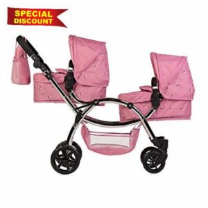 Roma Darcie Twin Dolls Pram in Pink
