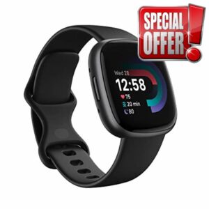 Fitbit Versa 4 Fitness Smartwatch with built-in GPS and up to 6 days battery life - compatible with Android and iOS.