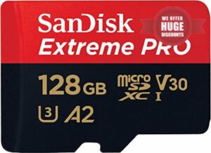 SanDisk 128GB Extreme PRO microSDXC card + SD adapter + RescuePRO Deluxe