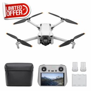 DJI Mini 3 Fly More Combo (DJI RC) – Lightweight and Foldable Mini Camera Drone with 4K HDR Video