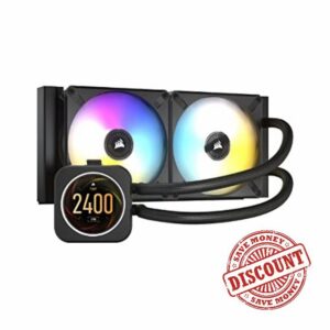 Corsair iCUE H100i ELITE LCD Display Liquid CPU Cooler (Custom IPS LCD Screen