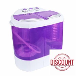 Display4top Electric Mini Portable Compact 3.6KG Capacity Washer Washing Machine Spin Dryer Laundry (Purple)