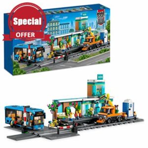 LEGO 60335 City Train Station Set with Toy Bus for Kids
