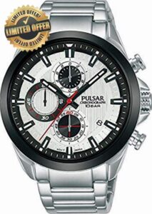 Pulsar Herren Analog Quarz Uhr mit Edelstahl Armband