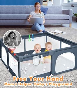 Safety Play Yard with Anti-Collision Foam and Breathable Mesh