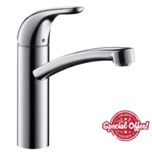 hansgrohe Focus E kitchen tap with 360° swivel spout