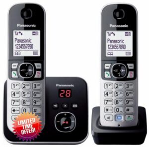Panasonic KX-TG6822EB Twin DECT Cordless Telephone Set with Answer Machine
