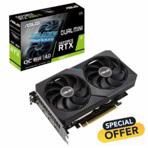 ASUS Dual NVIDIA GeForce RTX 3060 Ti V2 MINI OC Edition 8GB GDDR6 Graphics Card (PCIe 4.0