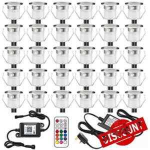 RGB Led Decking Lights 0.5W Waterproof IP67 Ø30MM + WiFi Controller - Lighting for Terrace/Patio/Path/Wall/Garden/Decoration