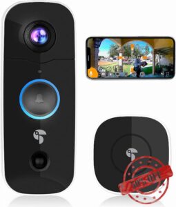 TOUCAN 1080P Wireless Video Doorbell with Wireless Chime