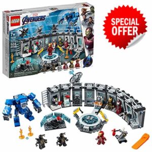 Sinoeem LEGO Marvel Avengers Iron Man Hall of Armor 76125 Building Kit Marvel Tony Stark Iron Man Suit Action Figures (524 Pieces)