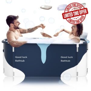 140cm Extra Large Portable Foldable Bathtub with Metal Frame for Adult