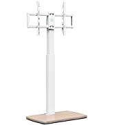 FITUEYES White Tall TV Stand for 27 - 55 Inch Cantilever TV Stand with Swivel Mount Iron Base Hei...