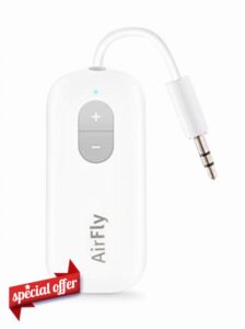 Twelve South AirFly SE | Bluetooth Wireless Transmitter /Adapter for AirPods / Wireless or Noise-Cancelling Headphones; use on Airplanes and Gym Equipment