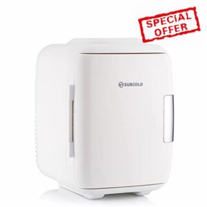 Subcold Classic4 Mini Fridge - Cooler & Warmer | 4 Litre/6 Cans | AC+USB | Portable Small Fridge for Skincare