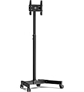 FITUEYES White Rolling TV Stand Trolley for 32 to 60 Inch Universal Mobile TV Stand on Wheels Til...