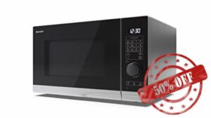 SHARP YC-PG254AU-S 25 Litre 900W Silver/Black Microwave Oven with 1000W Grill Cooker