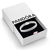 Pandora Moments Women's Sterling Silver Iconic Snake Chain Bracelet for Charms