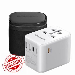 Worldwide Travel Adapter with USB C PD 30W Fast Charging