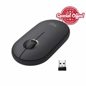 Logitech Pebble Wireless Mouse with Bluetooth or 2.4 GHz Receiver