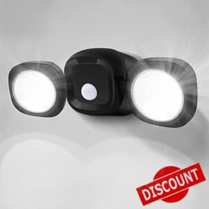 Security Lights Outdoor Motion Sensor Lights LED Floodlight Toowell Battery Operated Motion Sensor Light Wireless Powered Waterproof Dual Spotlights for Garage Porch Driveway Stairway Yard Black 480LM            [Energy Class F]