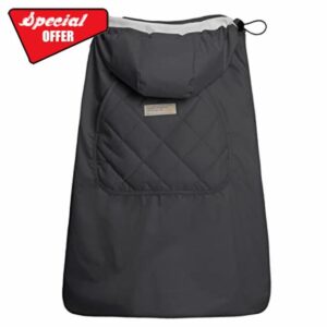 Bebamour Winter Cover for Baby Carrier Warm Universal Hoodie Baby Carrier Cover for All Seasons (Dark Grey)