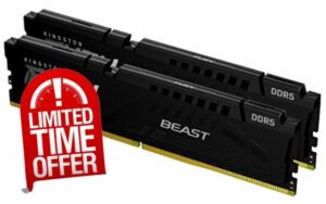 Kingston FURY Beast DDR5 32GB (2x16GB) 6000MT/s DDR5 CL36 DIMM Desktop Gaming Memory Kit of 2 - KF560C36BBEK2-32