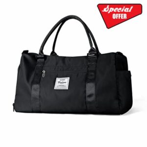Gym Bag Womens Mens with Shoes Compartment and Wet Pocket
