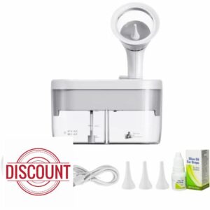 Electric Ear wax removal irrigation cleaner by NanaCare UK with Olive Oil Ear Drops|Ear washing & Earwax Cleaning Remover Kit -For Cleaner Adult and Kids ears| Includes Cotton Swabs