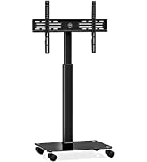 FITUEYES TV Floor Stand with Invisible Wheels for 32-75 inch, Universal Swivel TV Stand,Tall TV S...