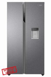 Haier HSR3918EWPG Freestanding American Style Side By Side Fridge Freezer with Non-Plumbed Water Dispenser