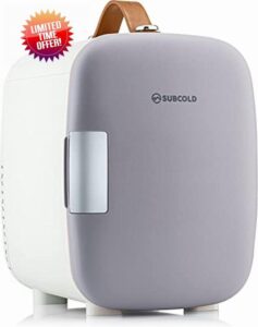 Subcold Pro4 Luxury Mini Fridge Cooler | 4 Litre / 6 Cans | AC and Exclusive USB Power Option | Portable Small Fridge for the Office