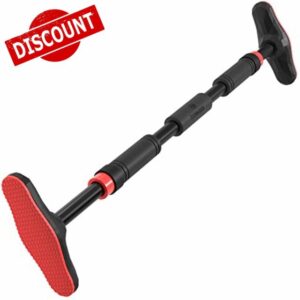 Pull Up Bar Door Frame NO Screws + Exercise E-Book | Professional Chin Up with Padded Handles | Extra Wide Dip Workout Bars for Hanging in Doorway at Home without Drilling