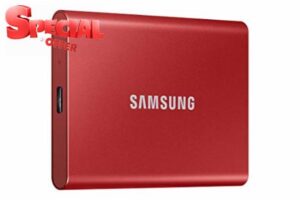 Samsung T7 Portable SSD - 2 TB - USB 3.2 Gen.2 External SSD - Metallic Red (MU-PC2T0R/WW)