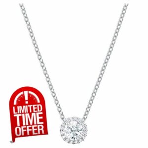Swarovski Women's Angelic Necklace Brilliant White Crystals with Elegant Rhodium Plated Metal from the Swarovski Angelic Collectio