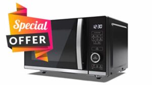 SHARP YC-QS204AU-B 20 Litre 800 W Black Flatbed Microwave Oven with 10 Power Levels