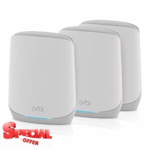 NETGEAR Orbi 6 Mesh Triband WiFi System (RBK763S) - Router with 2 Satellite Extenders