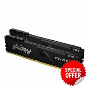 Kingston FURY Beast 16GB (2 x 8GB) 3200MHz DDR4 CL16 Memory Kit for PC Kit de 2 KF432C16BBK2/16