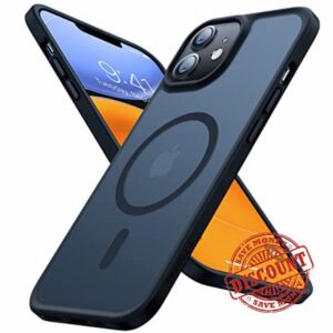 TORRAS 2023 Upgraded Magnetic iPhone 12 Case/iPhone 12 Pro Case for MagSafe[20W Super Magnetic][SGS Military Shockproof] Translucent Slim Thin Protective Shockproof iPhone 12 Phone Case Cover Black