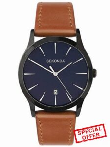 Sekonda Men's Quartz Watch with Analogue Display and Leather Strap