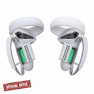 [Upgraded Version] KIWI design Controller Grips Cover with Battery Opening Compatible with Oculus Quest 2 Accessories