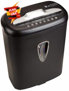 Amazon Basics 7-8 Sheet Cross-Cut Paper and Credit Card Shredder with 15.5L Bin for Business & Home Office Use with Paper Reverse Function