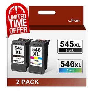 Ink Cartridges 545 and 546 XL Compatible for Canon 545 546 Ink Cartridges 545XL 546XL PG-545XL CL-546XL PIXMA MG3050 MG2550S MG2950 MG2450 TS3150 TR4550 MG2500 MX495 (Combo Pack