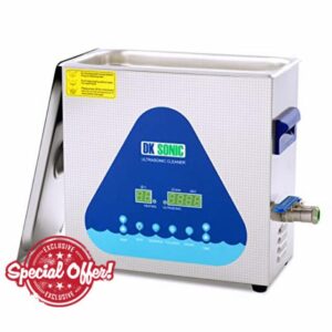 Professional Ultrasonic Cleaner - DK SONIC 6L 180W 28/40KHz Sonic Cleaner with Heater Basket Digital Timer for Jewelry