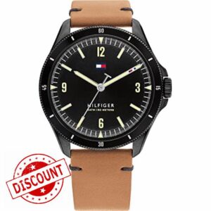 Tommy Hilfiger Analogue Quartz Watch for Men with Brown Leather Strap - 1791906
