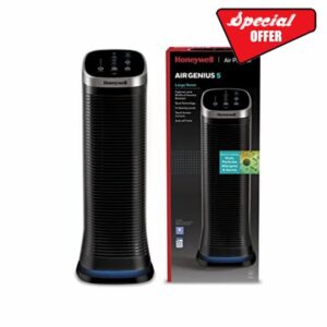 Honeywell Air Genius 5 Air Purifier with Permanent & Washable ifD Filter - 5 Cleaning Levels - Captures up to 99.9% of Microscopic Particles - Dust