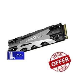 addlink Addgame PS5 Compatible A95 1TB Up to 7200 MB/s Read Speed Internal Solid State Drive - M.2 2280 PCIe NVMe 1.4 Gen4X4 3D TLC NAND SSD with Heatsink (aUK1TBA95M2P)