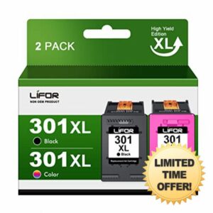 301 Ink Cartridges Combo Pack 301XL Ink Cartridges Black and Colour Remanufactured for HP 301 XL for Envy 4500 5530 5532 4502 4507 DeskJet 2540 2050 1050 OfficeJet 2620 2622 4630 4632